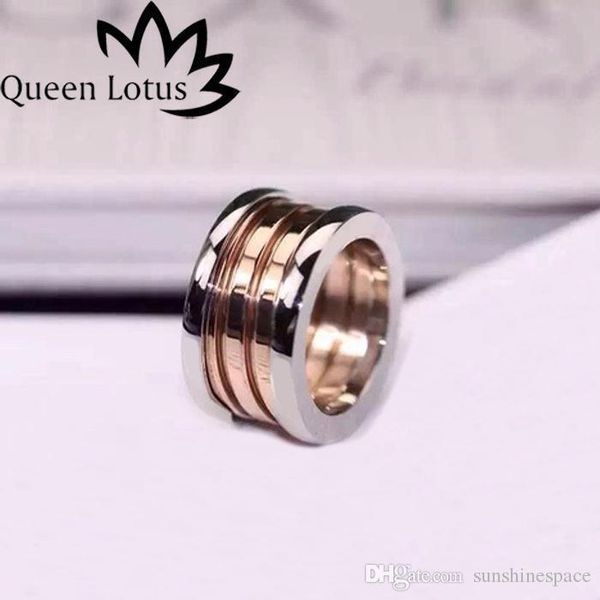 

queen lotus new famous brand stainless steel women ring 3colors plated fashion jewelry wholesale, Silver