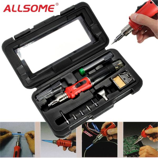 

allsome hs-1115k 10 in 1 welding kit blow torch professional butane gas solder iron soldering tools ht1380