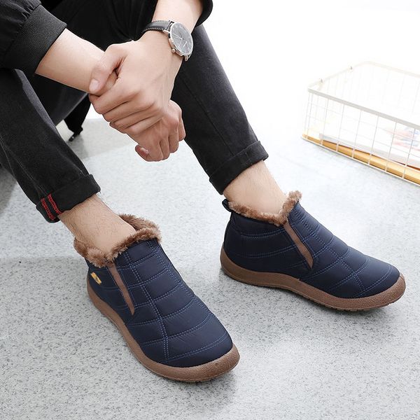 

hkxn winter boots couples snow boots men ankle shoes new fashion ladies ankle waterproof shoes keep warm, Black