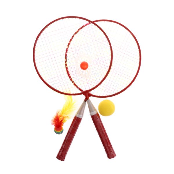 

kids children portable mini badminton tennis rackets birdie set with carry bag sport game toys 4 color options