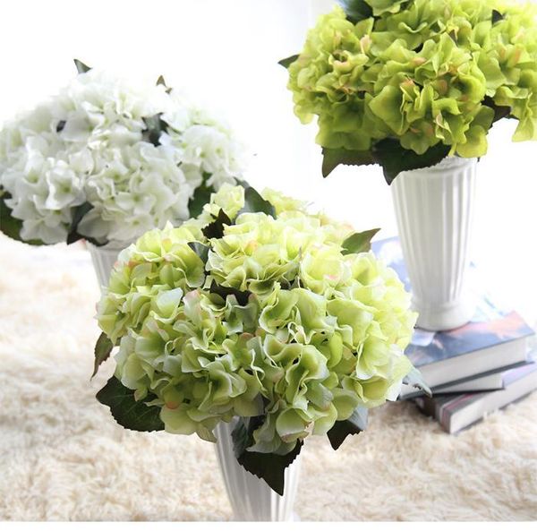 

8colors new multi color realistic spring artificial big hydrangea silk flower arrangement wholesale home table room for decoration