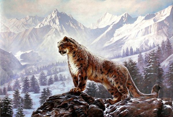 

sergey goncharenko wild animals art "on the mountain" home decor handpainted &hd print oil paintings on canvas wall art pictures 1