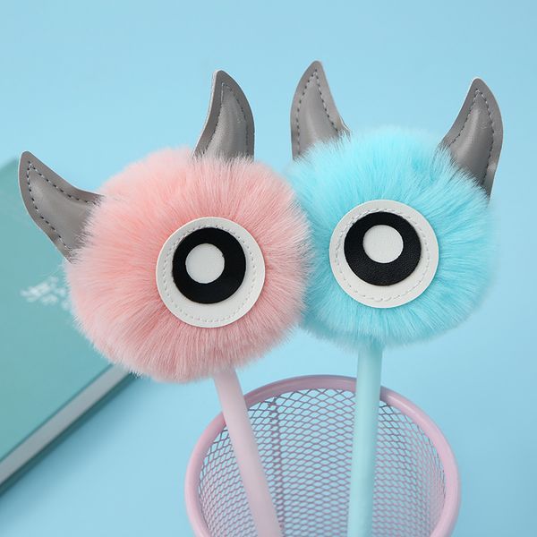 

cartoon big eye monster gel pen cute plush 0.5mm black ink signature pens school office writing supply promotional gift