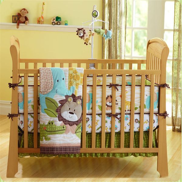 

7pcs baby crib bed kit infant baby bedding set kids bedding kit quilt