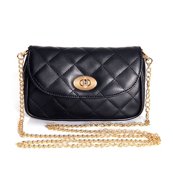 

designer quilted belt bag brand women leather crossbody chain solid shoulder bag woman's mini messenger purses wallet