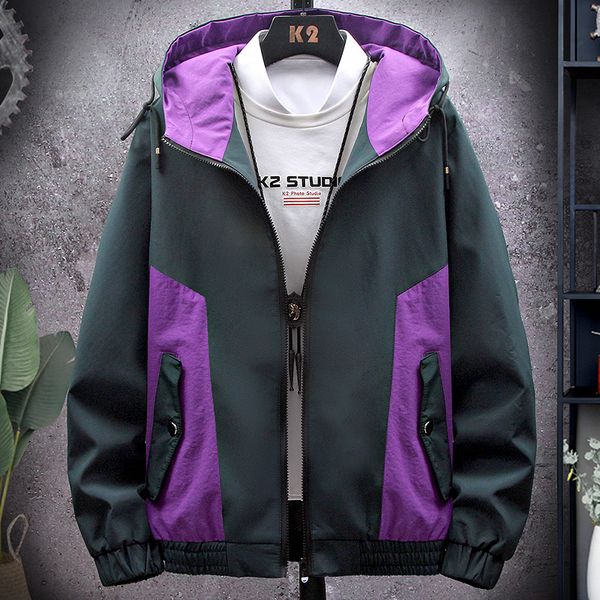 

2020 men's spring new jacket men's autumn casual fashion brand slim jacket hooded comfortable goth coat, Black;brown