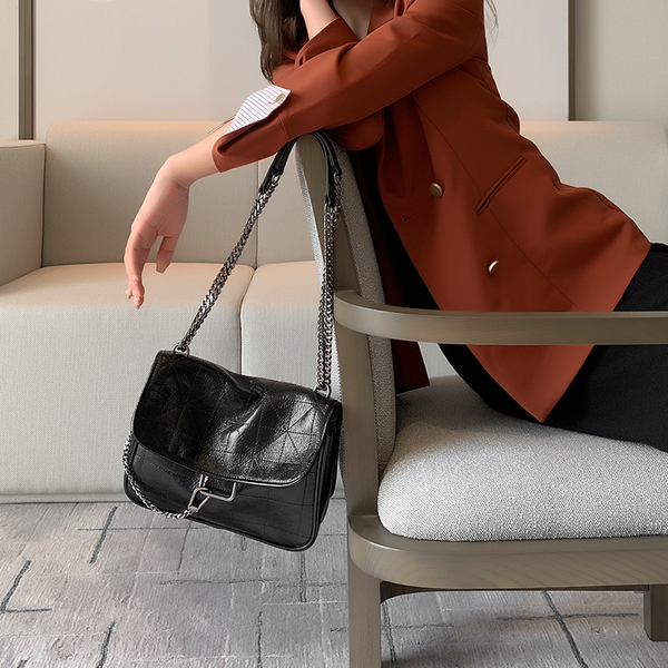 

custom leather chain bag cowhide women's bag new wild stray fashion trend shoulder messenger