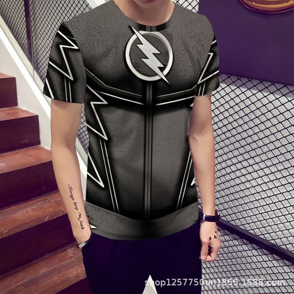 

mens designer personalized animation 3d short-sleeved t-shirt, White;black