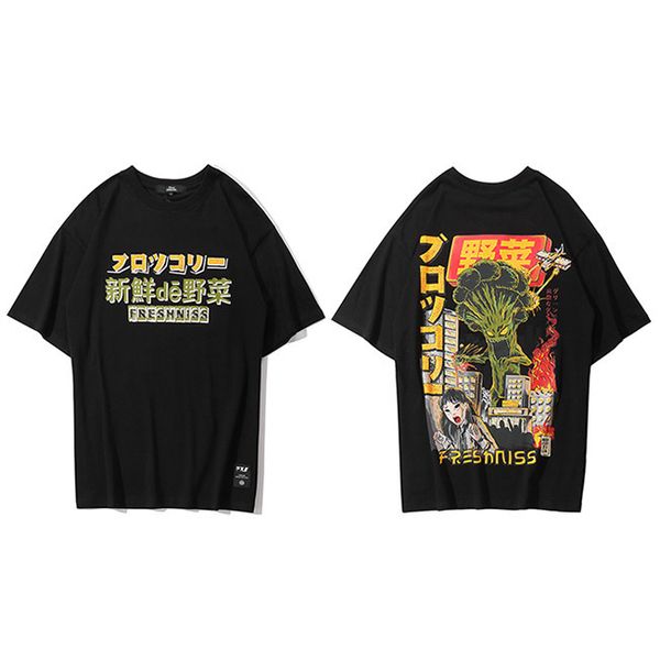 Men Hip Hop T Shirt Japanese Harajuku Cartoon Monster T Shirt ...