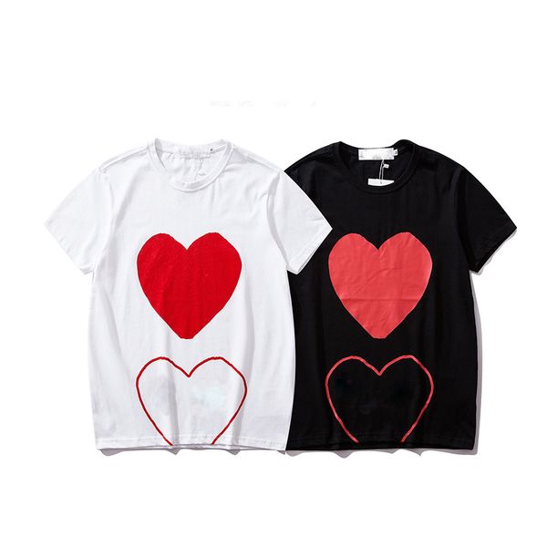 

tide brand t-shirts brand designer tshirt japan harajuku style little red heart t-shirt fashion luxury tees summer couple tee, White;black