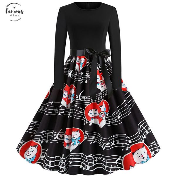 

robe femme с длинным рукавом зимнее платье женщины старинные pinup рокабилли платье валентина вечерние платья vestidos печати линии, Black;gray