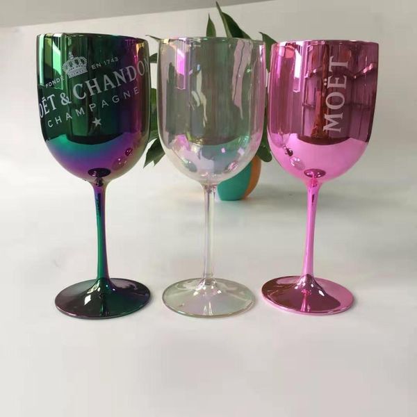 

PS Пластиковые Moet Et Chandon Вино Стекло подарок для друга клиентов Декоративные красочные Transparent партии вина Goblet Y200107