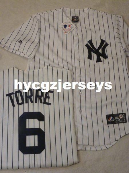 

baseball ny #6 joe torre "w/name" sewn shirt jersey mens stitched jerseys big and tall size xs-6xl for sale, Black;blue