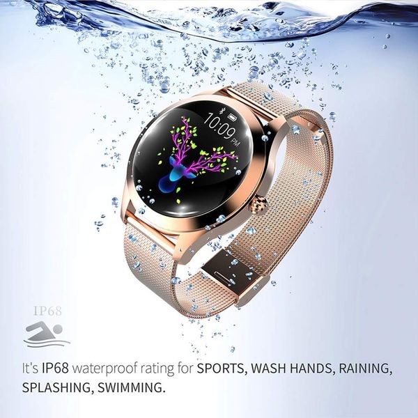 

kw10 women heart rate monitor for android phones sport tracker smart watch lady fitness bracelet clock ip68 waterproof fitness smart watches