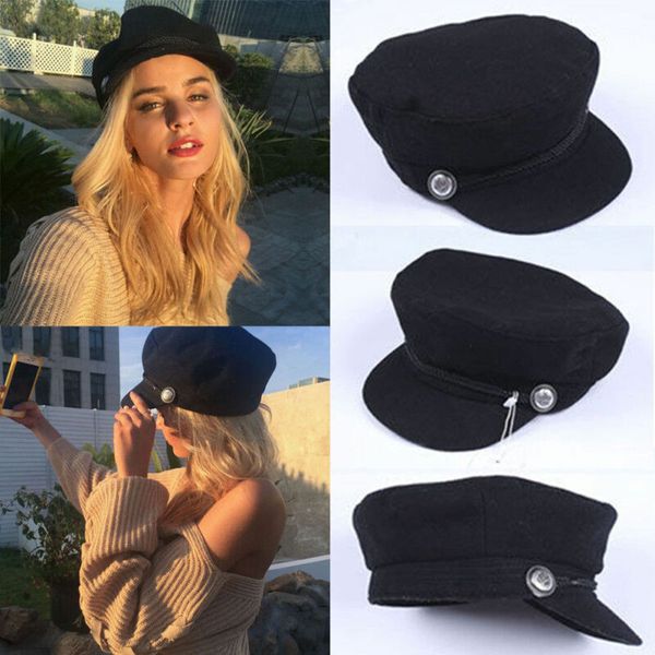 

goocheer ladies womens girls wool blend baker boy peaked cap newsboy beret hat travel, Blue;gray
