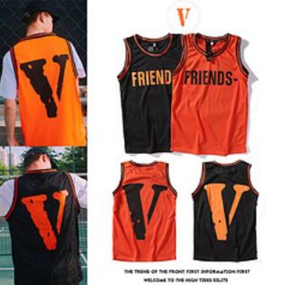 

Europe and the United States tide brand large V mesh breathable sports men and women vest hip hop bottoming shirt basketball clothing
