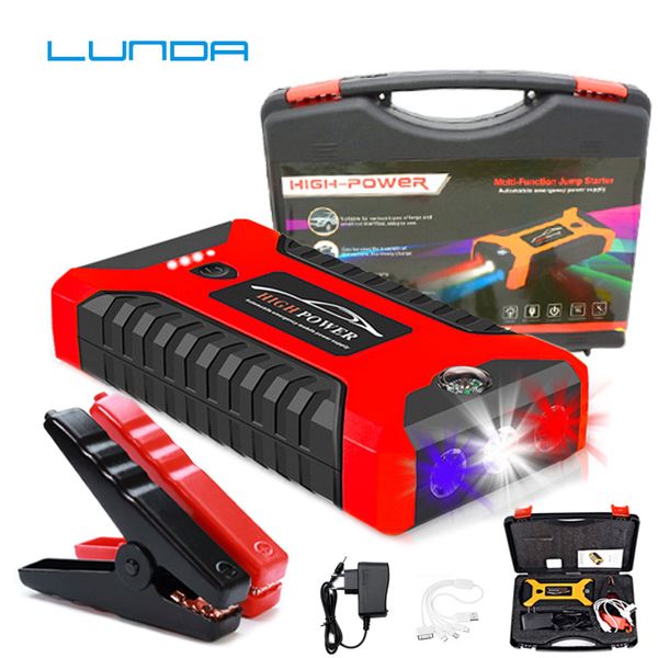 

high capacity 88000mwh car jump starter power bank 600a car battery charger charger 4usb 12v sos starting device