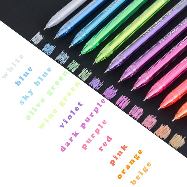 

12pcs colors school highlighters marker brush pens students stationery fluorescent art marker pen cute drawing school supplies