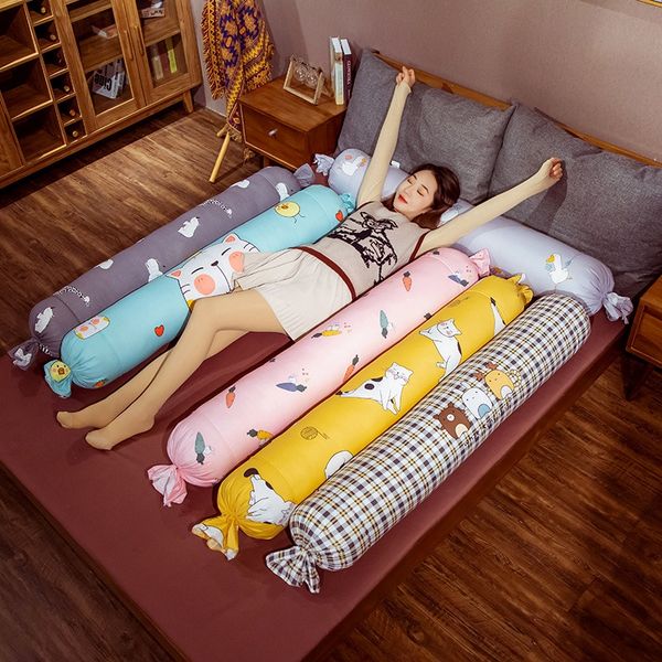 

cartoon pregnant women's side sleeping pillow large removable and washable cotton long bar pillow cute cylindrical candy cushion plush