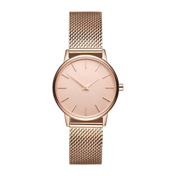 

oem casual female watch stainless steel quartz ladies leather watch, Slivery;brown