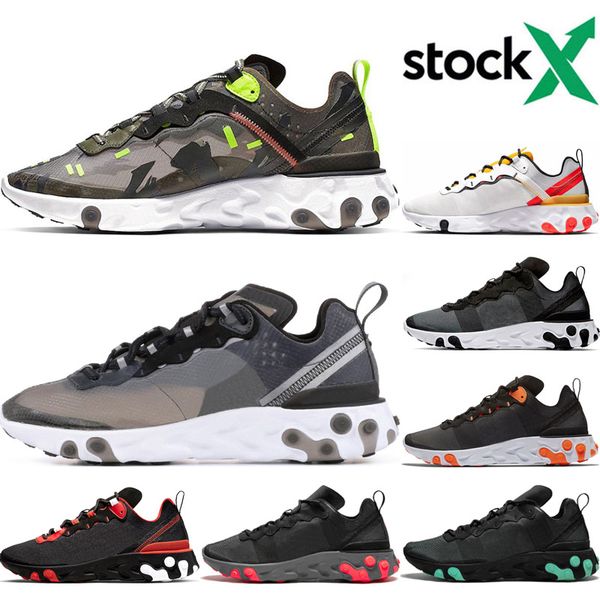 

реагировать element 87 55 мужчин женщина кроссовки camo антрацита бред hyper pink тайного tour green mens sneaker тренеры 36-45