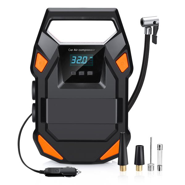 

maxpart car tire inflator 12v 150psi led lights digital air compressor pump car tire pump for auto car motorcycles bicycles