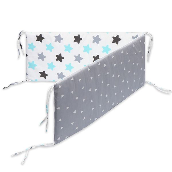

cotton breathable crib bumper pad washable thick baby mattress set baby boy girl protection bumper fence mattress stars