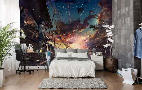 

self-adhesive] 3d your name 7157777333 japan anime wall paper mural wall print decal murals