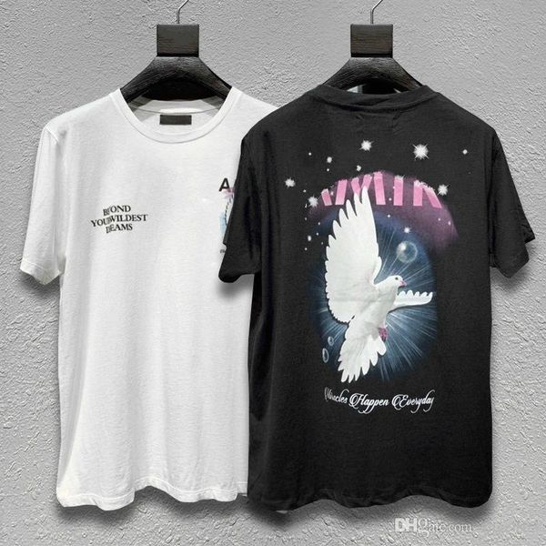 

люкс европейского tshirt мира pigeon печати мода для печати нищий с коротким рукавом хлопок высокого качества мужчины и женщины дизайнер tsh, White