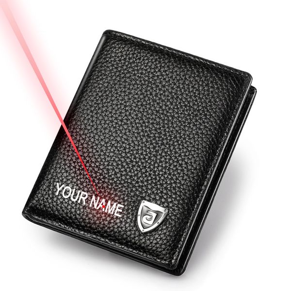 

engraving name small size men wallets genuine leather wallet women holder mini wallet, Red;black