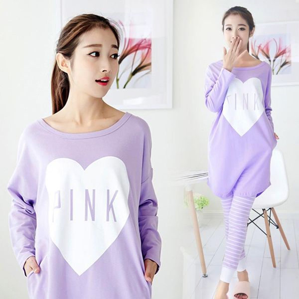 

oversize xxxl purple long shirt&pants home clothes girl's cute pajamas pijamas set lounge sleepwear silky nightwear suit, Blue;gray