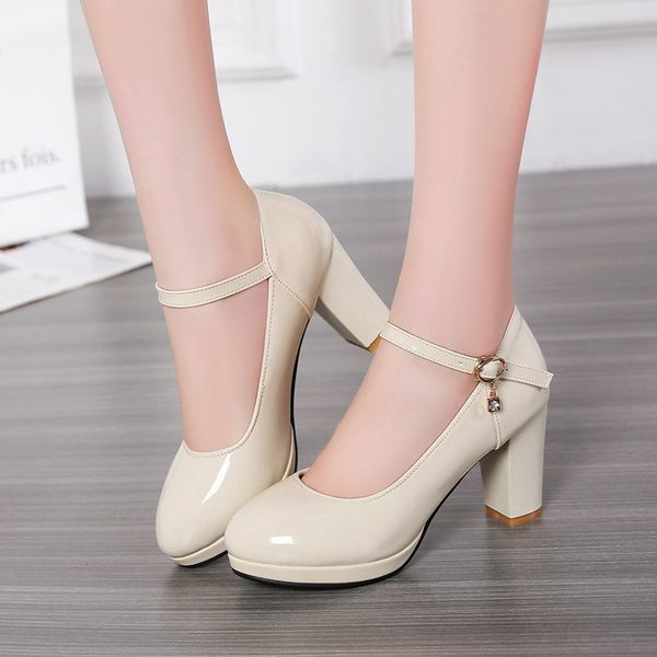 

shoes woman plus size women pump high heels single shoes female summer patent leather wedding party woman gladiator#g30, Black