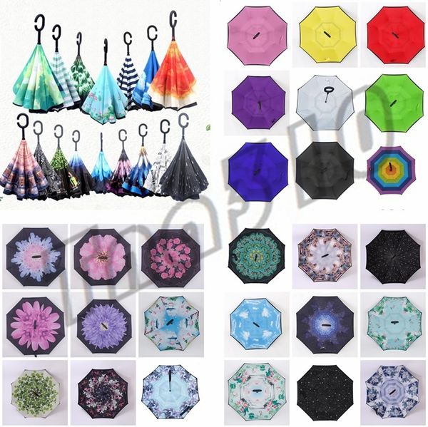 

new rain umbrella third generation car reverse umbrella sunscreen straight rod reverse umbrella i481