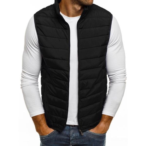 

feitong men's vest coat 2020 fashion zipper autumn winter warm vest jacket slim black waistcoat male gilet, Black;white