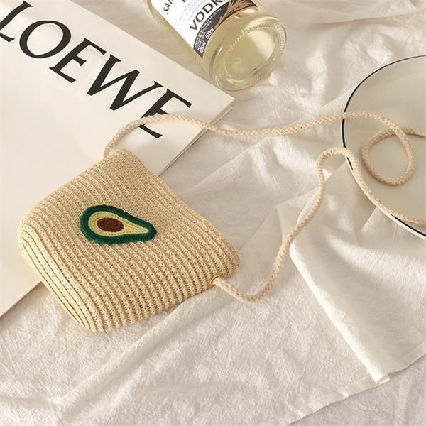 

purse handmade woven children mini fruit pipper bag messenger bag bj001, White