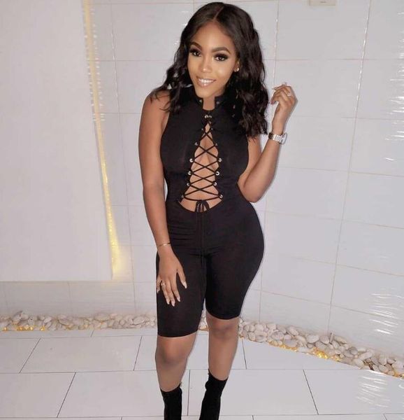 

new autumn women's sleeveless hollowed-out leggings, Black;white