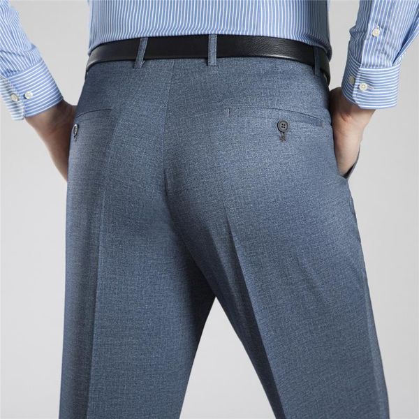 

muyuanyang men's new summer casual big size mens suit straight long work trousers four-sided stretch dress pants, White;black