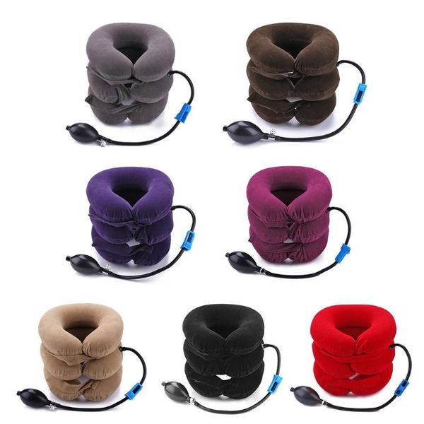 

3-layered air inflatable vertebra retractor neck support tractor treatment