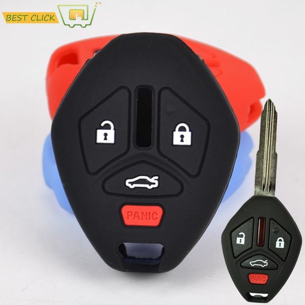 

4 button silicone remote key cover case skin fit for mitsubishi lancer evo outlander galant asx 380 endeavor mirage fob shell
