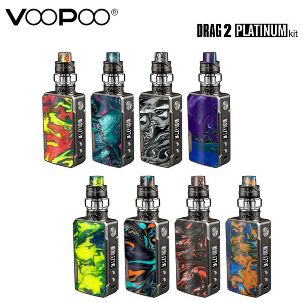 

Оригинал Voopoo Drag 2 Платина Kit 177W Box MOD Vape С 5мл Uforce T2 SubOhm Tank U2 N3 Coil Электронная сигарета Испаритель