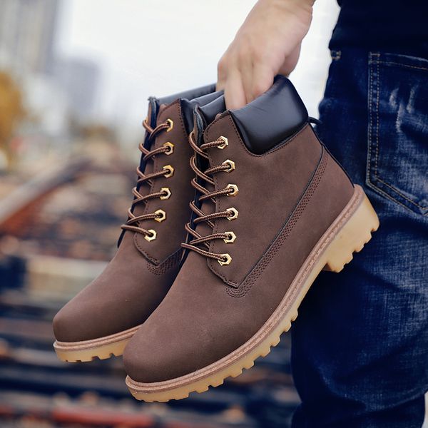 

winter boots 2019 warm plush sneakers men's snow boots men's ankle winter shoes fashion comfortable, Black