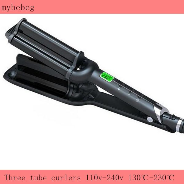 

new three tube curlers lcd water ripples of curling hair curler black 110v-240v