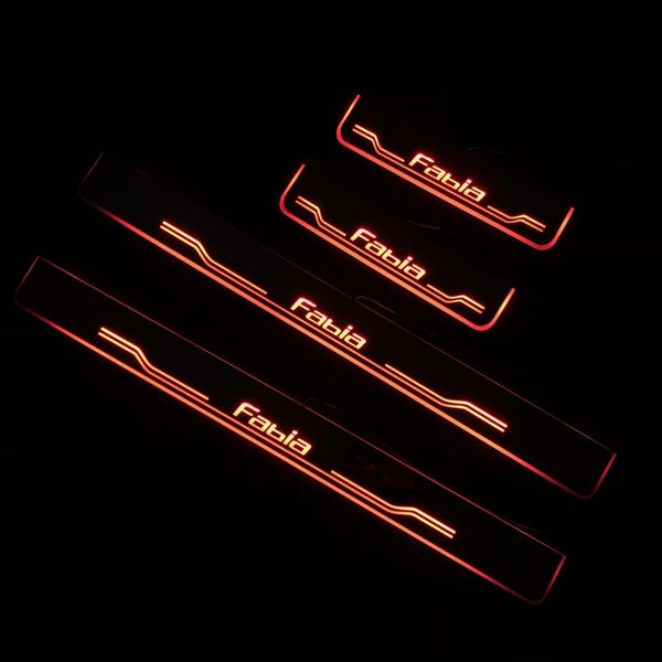

acrylic door sill plate strip with led decorative welcome light moving door scuff for fabia