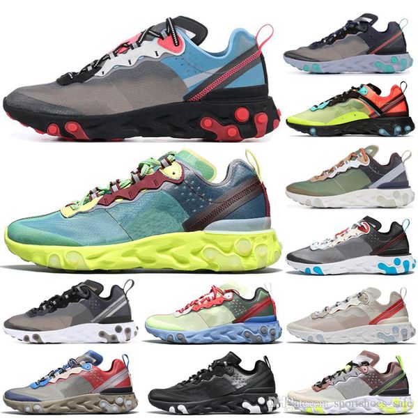 

2019 Новый React Element 87 Под прикрытием Мужчины кроссовки Парус Light Bone Blue Chill Солнечный А