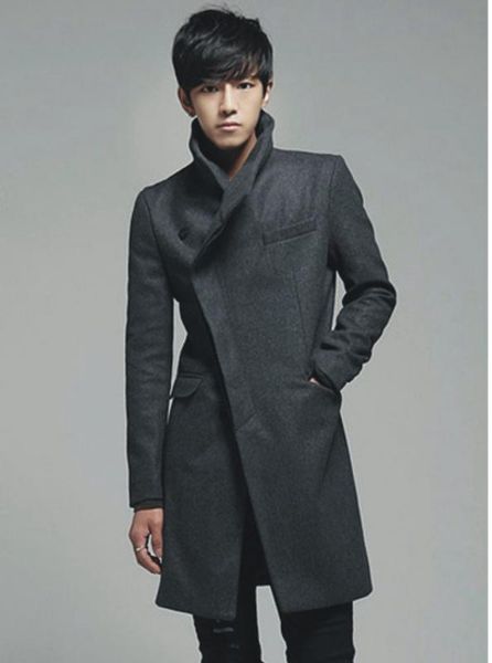 

mrmt 2019 brand autumn winter men's jackets body repair woolen overcoat for male long woolen jacket outer wear clothing garment, Black