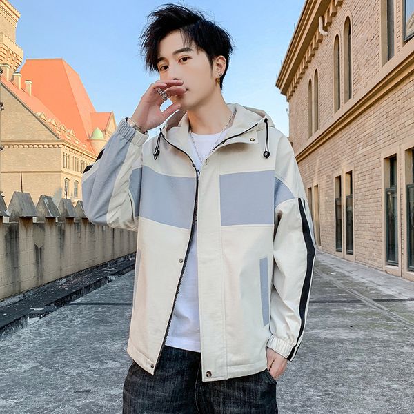 

men's designer jackets hooded brand windbreaker jacket for men women brand zipper 3 colors slim hip hop long sleeve sweatshirt m-xxxl, Black;brown