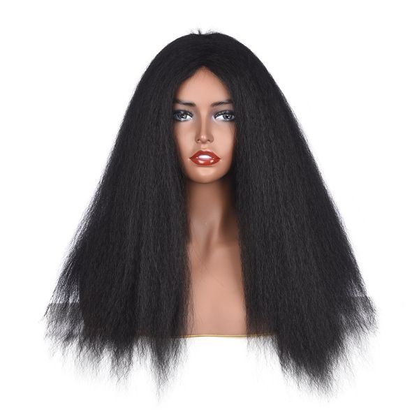 

europe africa black wig fluffy wig long section of jacques yaki wig 24in