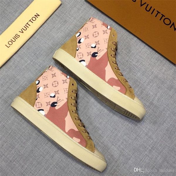 

19wn men's canvas high help camouflage flat shoes men's mix casual canvas shoes non-slip cushioning pu outsole sneakers large size, Black