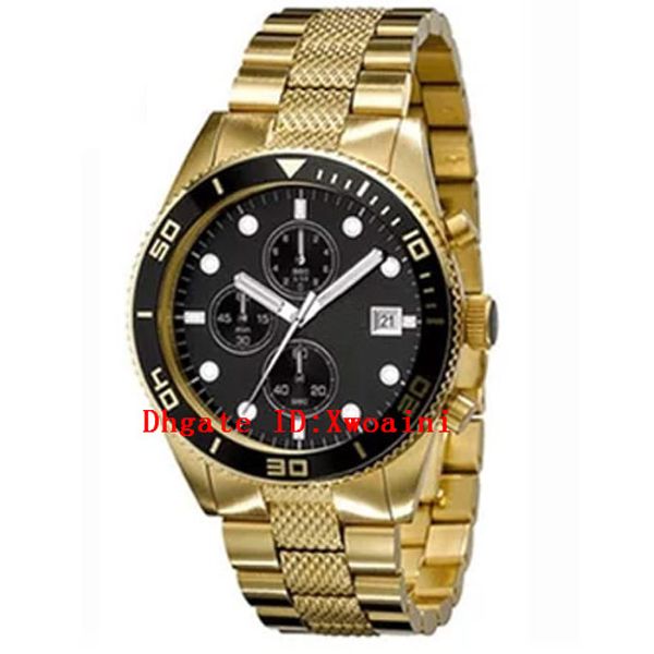

relogio masculino лучший бренд часы мужская мода спортивные военные часы ar5857 ar5855 хронограф золотые часы из нержавеющей стали роскошные, Slivery;brown