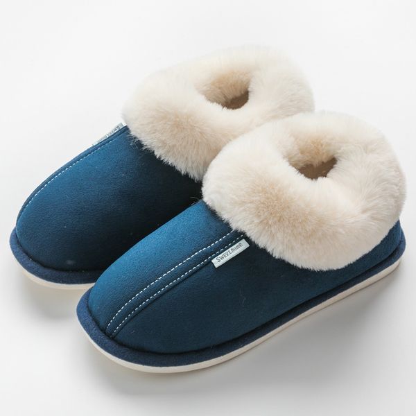 

ankle men slippers indoor outdoor winter plush warm home cotton fabric women slipper male couple platform shoes big sizes44, Black
